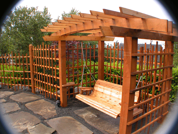 Wooden Pergola and Swing